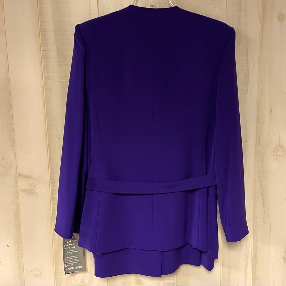 NWT Le Suit Purple Wrap Blazer & Pencil Skirt Set Sz 14 - Picture 2 of 11